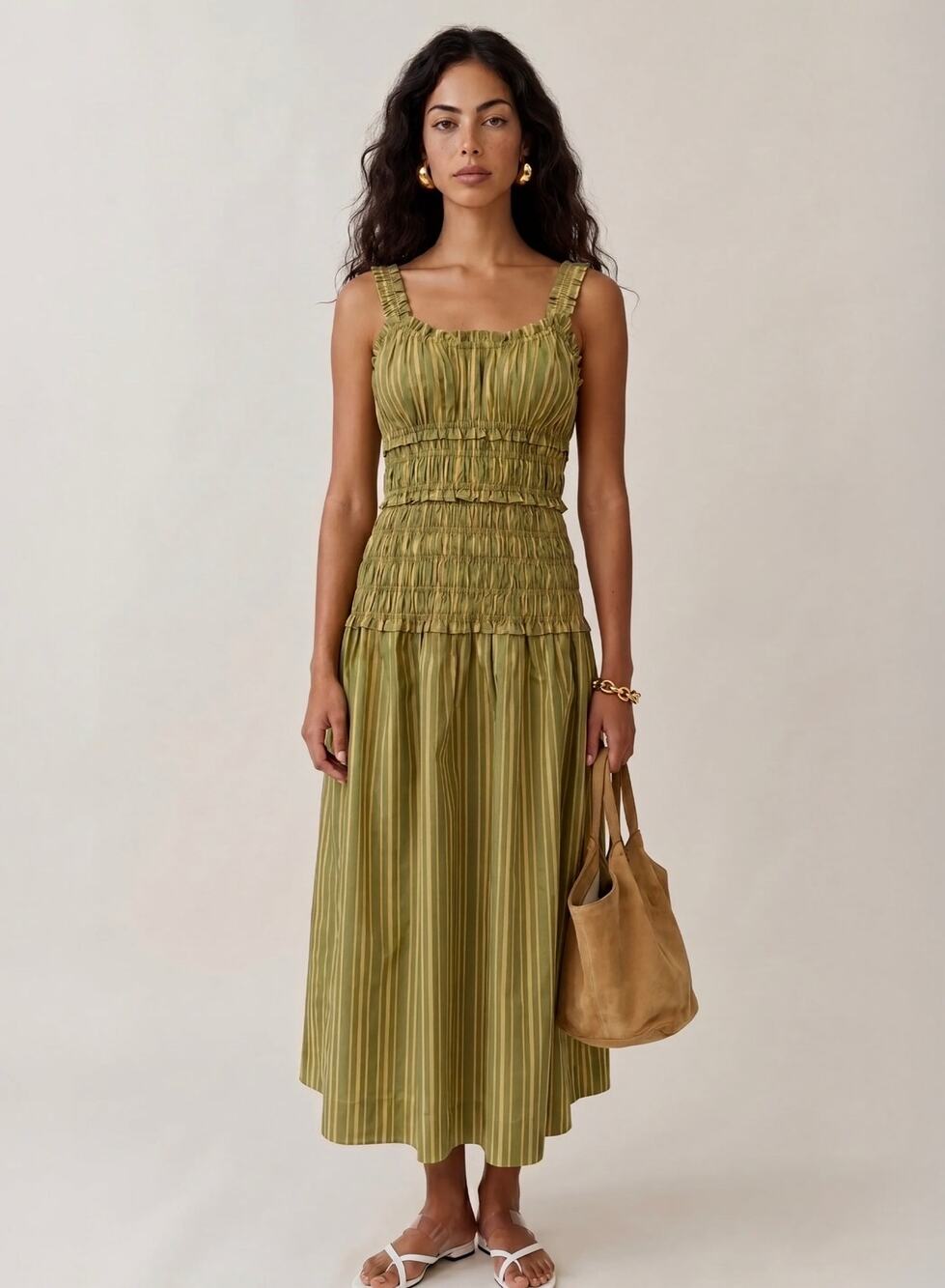 New O.P.T freya cotton green maxi dress $160 sz M